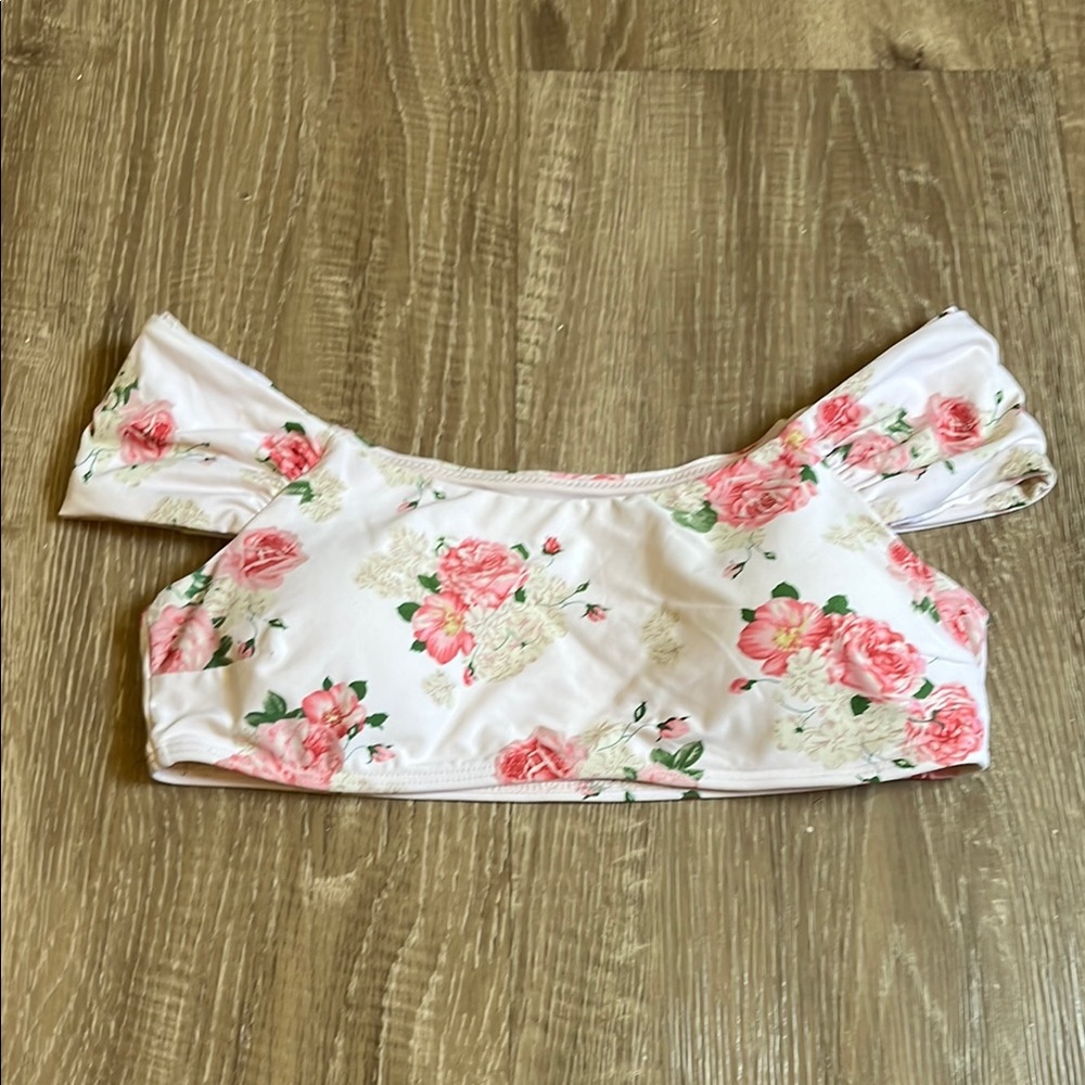 Cikada Pink Floral Swim Top